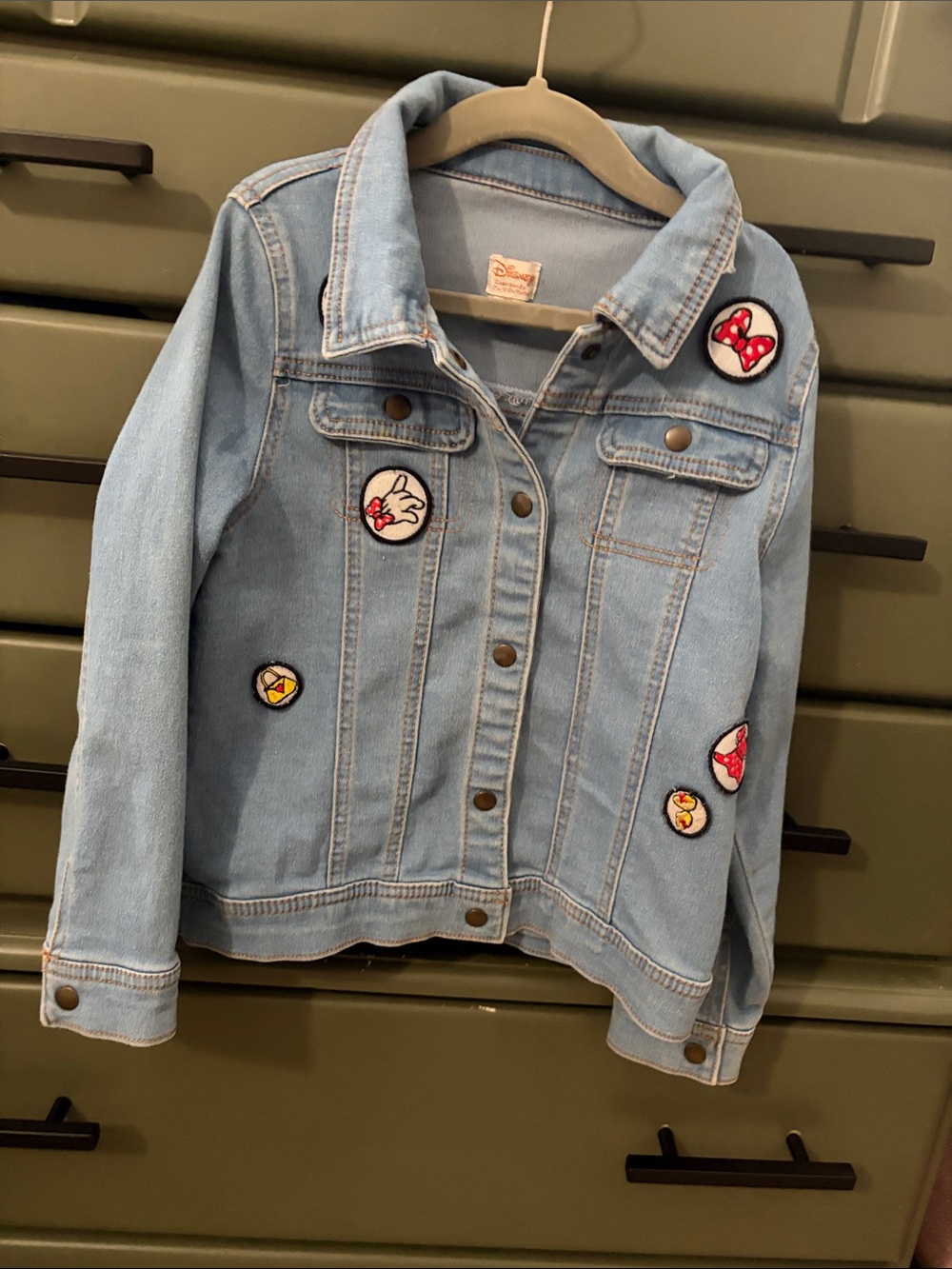 Disney Light Blue Denim Jacket with Mini Mouse Character Patches